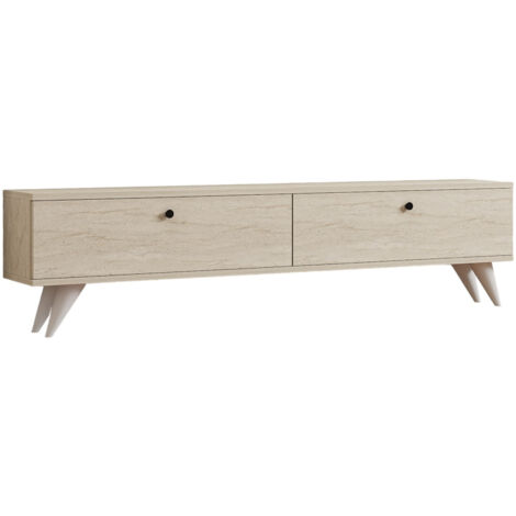 Meuble TV en bois "Parlak" - 160 x 25 x 40 cm - Beige