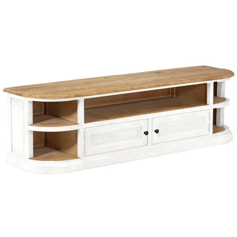 Meuble TV en bois recyclé blanchi Garance