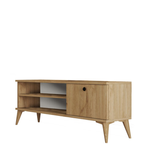 Meuble TV en bois "Retro" - 120 x 29 x 44 cm - Beige