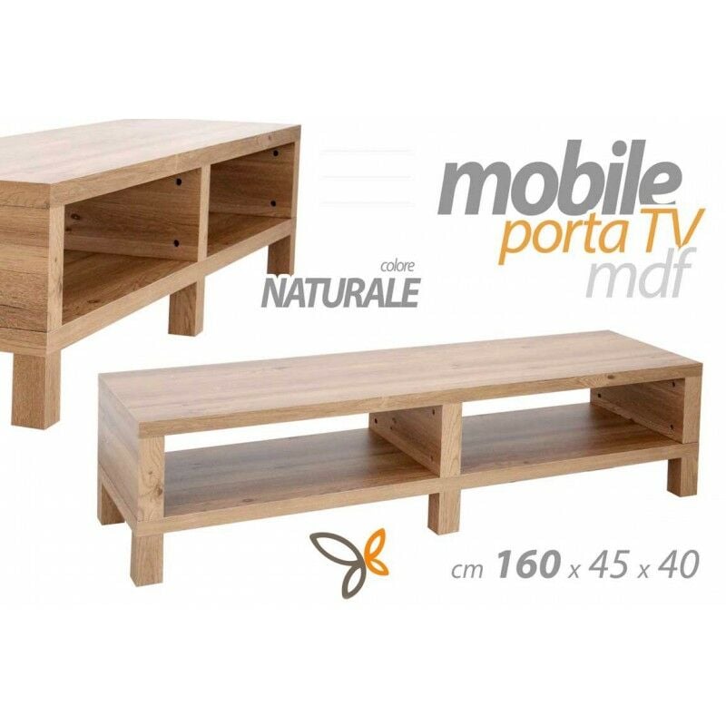 Webmarketpoint - Meuble tv en mdf naturel table basse cm 160 x 45 x 40 h