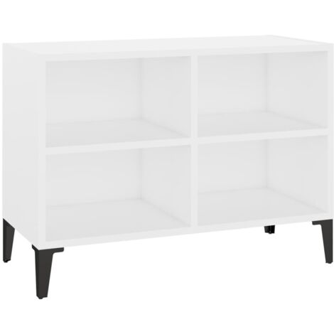 Meuble TV, Étagère TV, Meuble de Salon, avec pieds en métal Blanc 69,5x30x50 cm OIB3669E