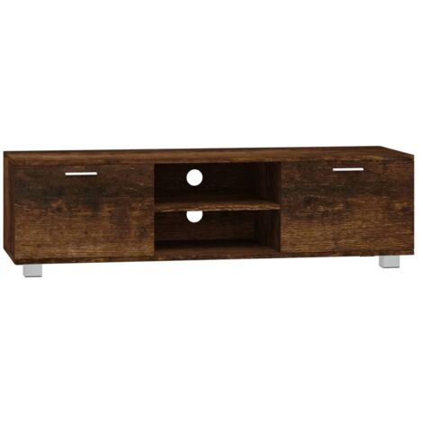 Meuble TV, Étagère TV, Meuble de Salon, Chêne fumé 140x40,5x35 cm Bois d'ingénierie OIB6929E
