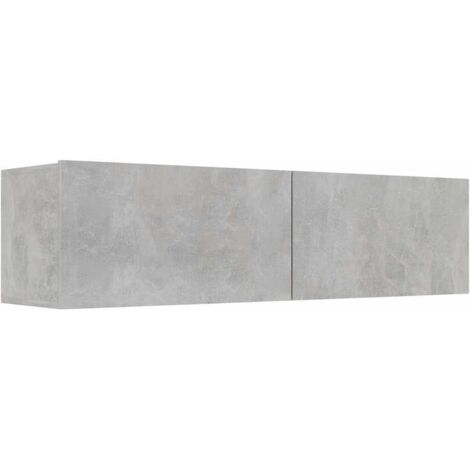 Meuble TV, Étagère TV, Meuble de Salon, Gris béton 120x30x30 cm Aggloméré OIB4370E