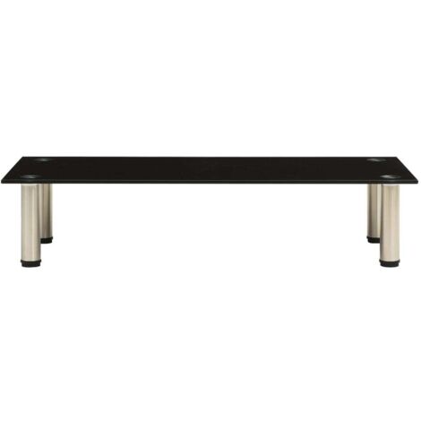 Meuble TV, Étagère TV, Meuble de Salon, Noir 80x35x17 cm Verre trempé OIB2509E