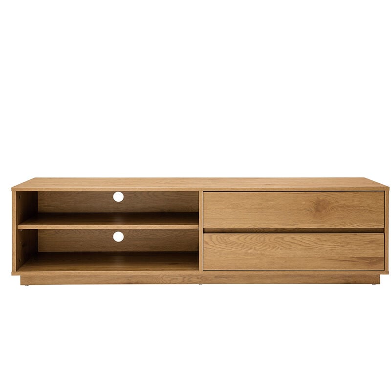 Miliboo - Meuble tv finition bois clair chêne 2 tiroirs L160 cm madero
