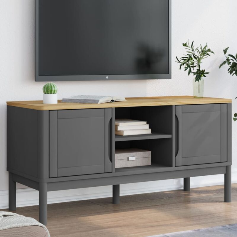Vidaxl - Meuble tv floro gris 114x43x55 cm bois massif de pin