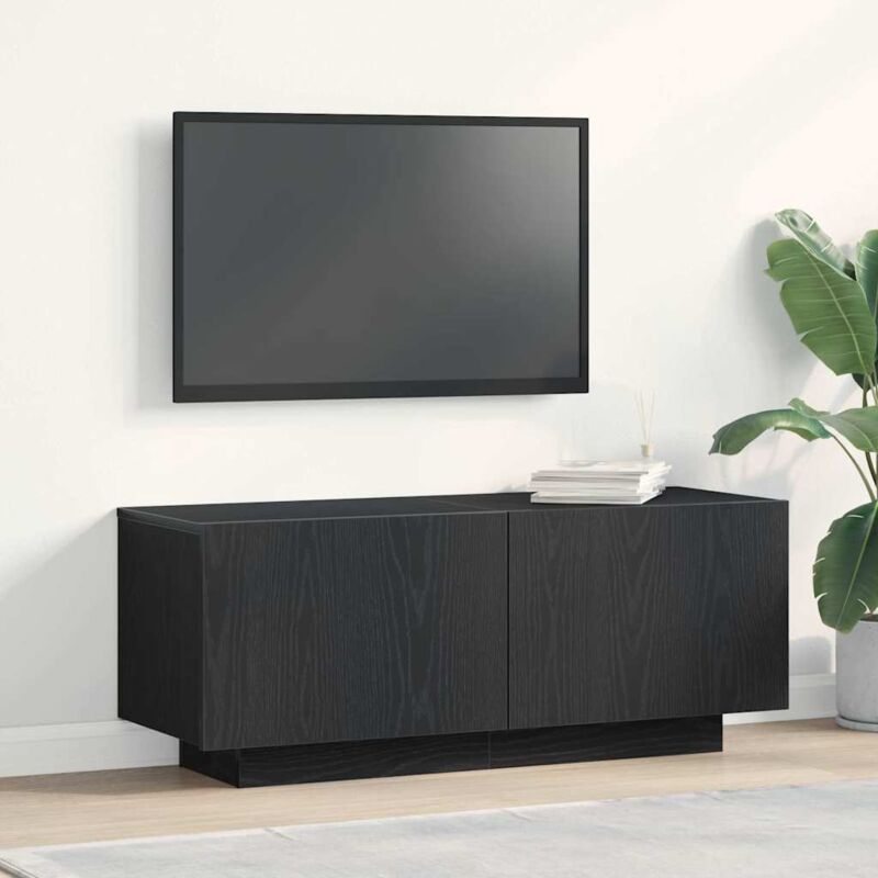 VIDAXL Meuble Tv Ch&ecirc;ne Noir 100 X 35 X 40 Cm Bois D'ing&eacute;nierie 