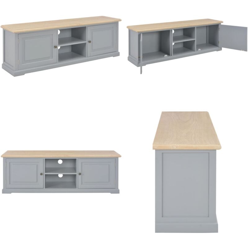Vidaxl - Meuble tv Gris 120x30x40 cm Bois - Meuble Tv - Meuble Tv Gris - Meuble Tv Bois - Rangement Tv - Console Tv - Home & Living