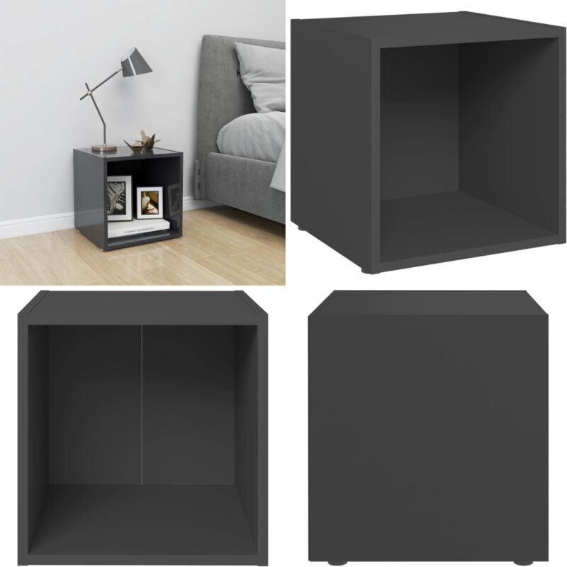 Meuble TV gris 37x35x37 cm bois d’ingénierie - Meubles Tv - Meuble Tv - Meuble Audio - Armoire Hifi - Rangement Salon - Home & Living