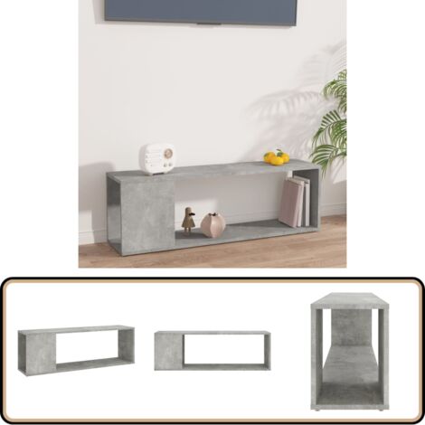 Meuble TV Gris béton 100x24x32 cm Bois d'ingénierie - Meubles Tv - Meuble Tv Gris - Meuble Tv Moderne - Unité Tv - Meuble Rangement