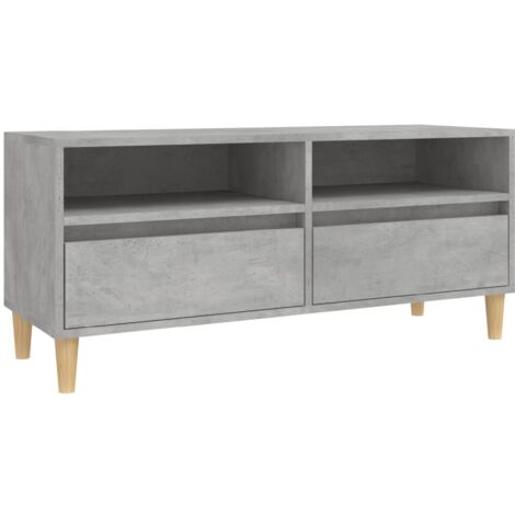 Meuble TV gris béton 100x34,5x44,5 bois d'ingénierie