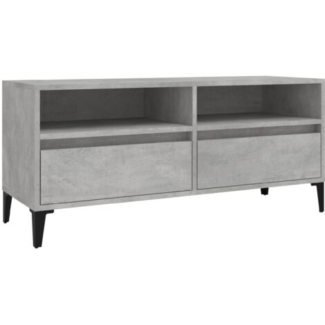 Meuble TV gris béton 100x34,5x44,5 cm bois d'ingénierie vidaXL
