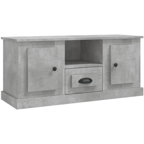 Meuble TV gris béton 100x35,5x45 bois d'ingénierie
