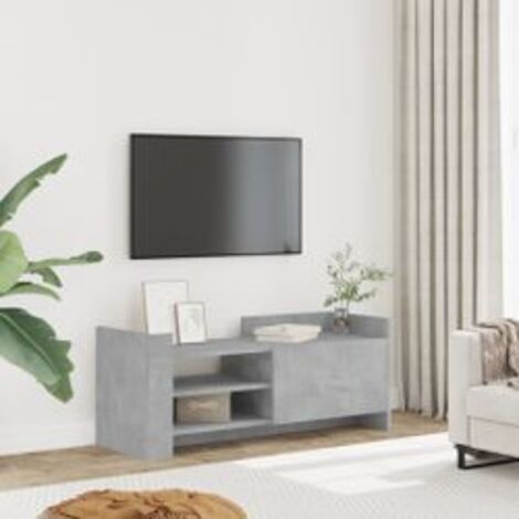 Meuble TV Gris béton 100x35x40 Bois d'ingénierie