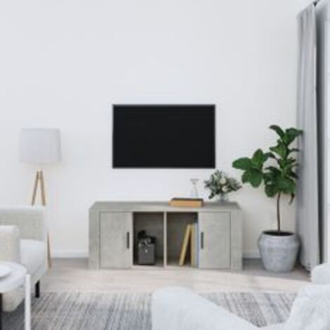 Meuble TV Gris béton 100x35x40 Bois d'ingénierie