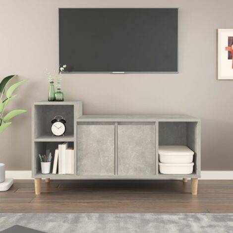 Meuble TV Gris béton 100x35x55 cm Bois d'ingénierie vidaXL