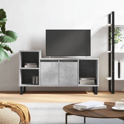 Meuble TV Gris béton 100x35x55 cm Bois d'ingénierie vidaXL