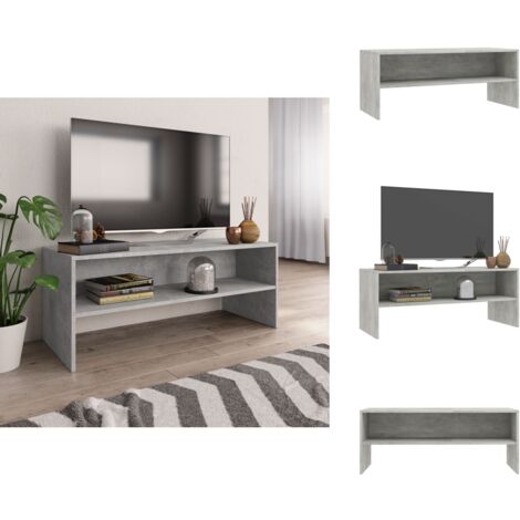 Meuble TV Gris béton 100x40x40 cm Bois d’ingénierie - Meuble Tv - Meuble Tv Gris - Meuble Tv Moderne - Meuble Tv Industriel - Unité Tv