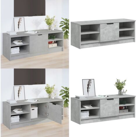 Meuble TV Gris béton 102x35,5x36,5 cm Bois d'ingénierie - Bois d'ingénierie - Rangement tv