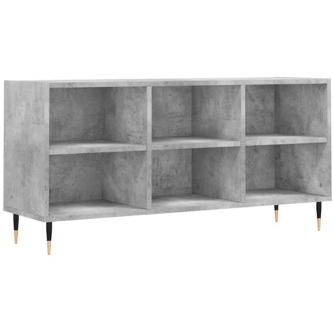 Meuble TV gris béton 103,5x30x50 bois d'ingénierie