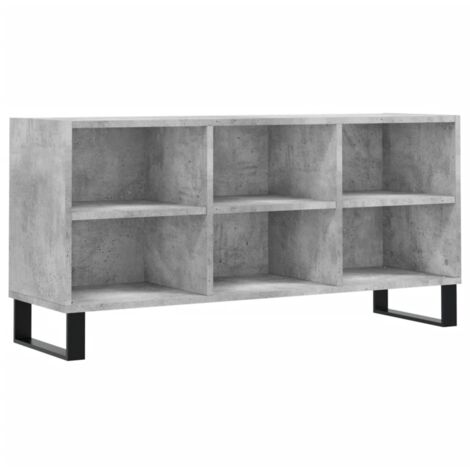 Meuble TV gris béton 103,5x30x50 bois d'ingénierie