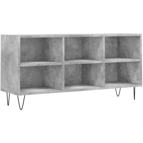 Meuble TV gris béton 103,5x30x50 bois d'ingénierie