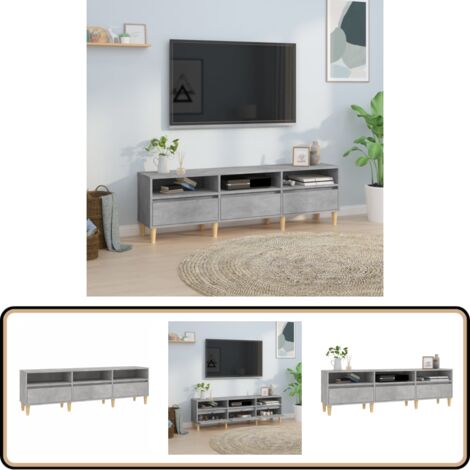Meuble TV gris béton 150x30x44,5 cm bois d'ingénierie - Meubles Tv - Meuble Tv - Support Tv - Unité Tv - Meuble Design