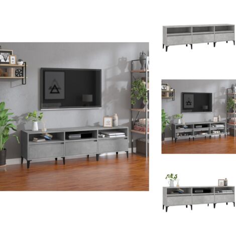 Meuble TV gris béton 150x30x44,5 cm bois d'ingénierie - Meubles Tv - Meuble Tv - Support Tv - Unité Tv - Meuble Design