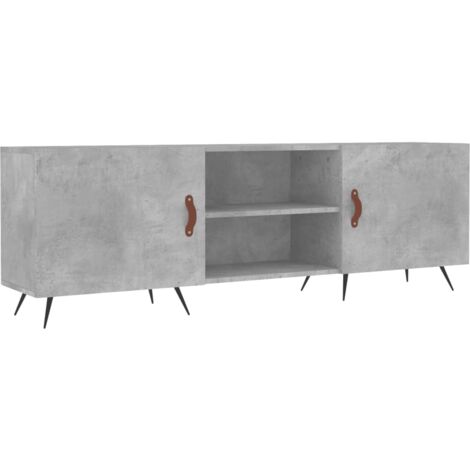 Meuble TV gris béton 150x30x50 bois d'ingénierie