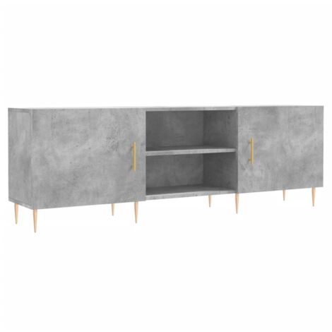 Meuble TV gris béton 150x30x50 bois d'ingénierie