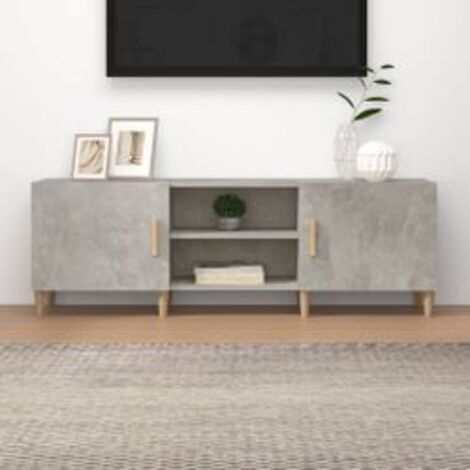 Meuble TV Gris béton 150x30x50 Bois d'ingénierie