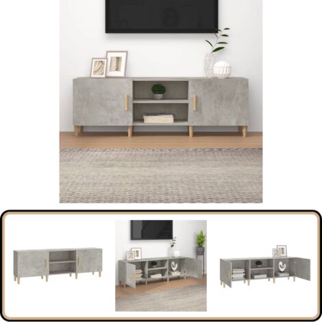 Meuble TV Gris béton 150x30x50 cm Bois d'ingénierie - Meubles Tv - Meuble Tv Gris - Meuble Tv Design - Meuble Tv Industriel - Meuble Tv Moderne
