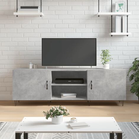 Meuble TV gris béton 150x30x50 cm bois d'ingénierie vidaXL
