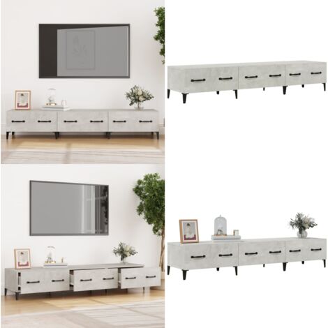 Meuble TV Gris béton 150x34,5x30 cm Bois d'ingénierie - Meubles Tv - Meuble Tv Gris - Meuble Tv Design - Support Tv - Unit Tv - Home & Living