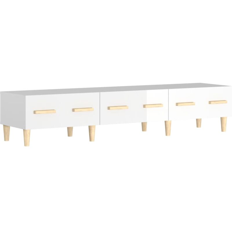 Vidaxl - Meuble tv Blanc brillant 150x34,5x30 cm Bois d'ingénierie