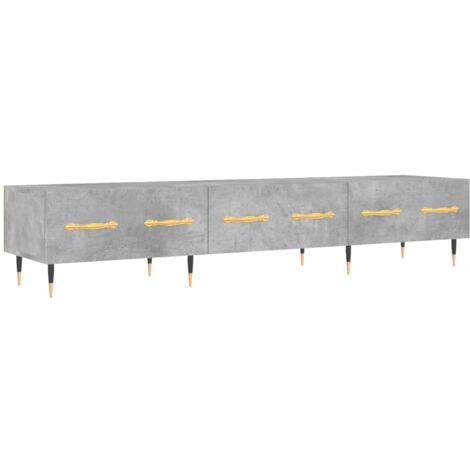 Meuble TV gris béton 150x36x30 bois d'ingénierie