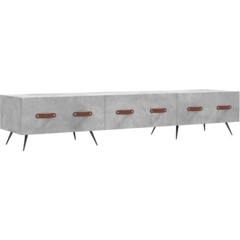 Meuble TV gris béton 150x36x30 bois d'ingénierie