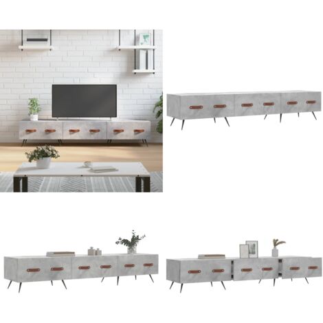 Meuble TV gris béton 150x36x30 cm bois d'ingénierie - Meubles Tv - Meuble Tv - Meuble Multimedia - Meuble Hifi - Rangement Tv - Home & Living