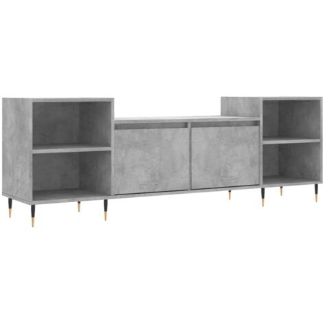 Meuble TV Gris béton 160x35x55 Bois d'ingénierie