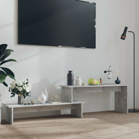 Meuble TV Gris béton 180x30x43 cm