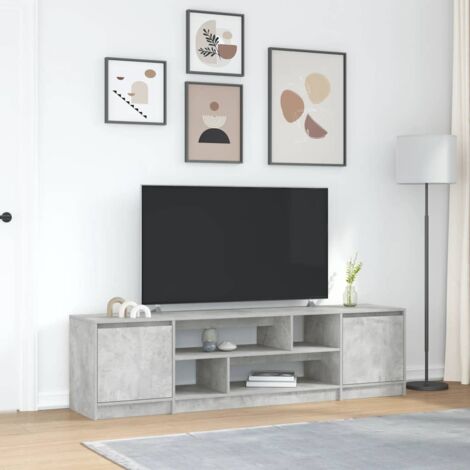 Meuble TV gris béton 188,5x41x50 cm bois d'ingénierie vidaXL