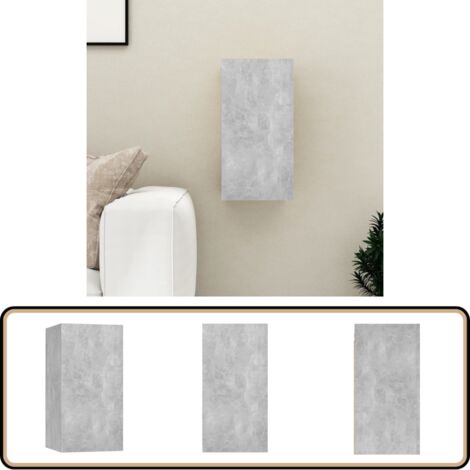 Meuble TV Gris béton 30,5x30x60 cm Bois d’ingénierie - Meubles Tv Suspendus - Meuble Tv Gris - Meuble Tv Moderne - Rangement Mural - Console Tv