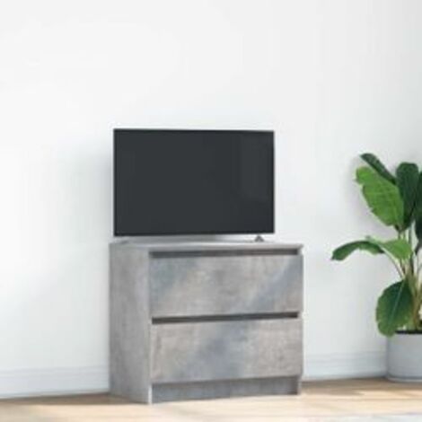 Meuble TV gris béton 60x35x54 bois d'ingénierie