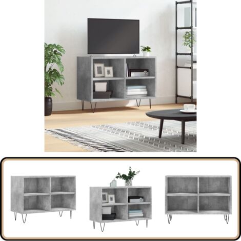 Meuble TV gris béton 69,5x30x50 cm bois d'ingénierie - Meuble Tv - Meuble Téléviseur - Meuble Rangement - Meuble Salon - Buffet Tv