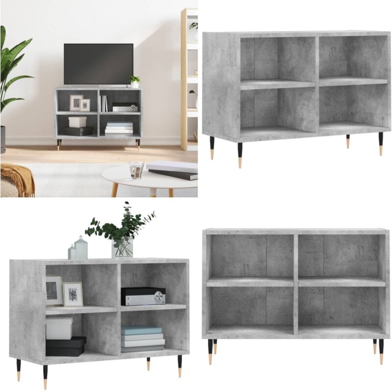 Vidaxl - Meuble tv gris béton 69,5x30x50 cm bois d'ingénierie - Meubles Tv - Meuble Tv - Bureau Tv - Console Tv - Rangement Tv - Home & Living