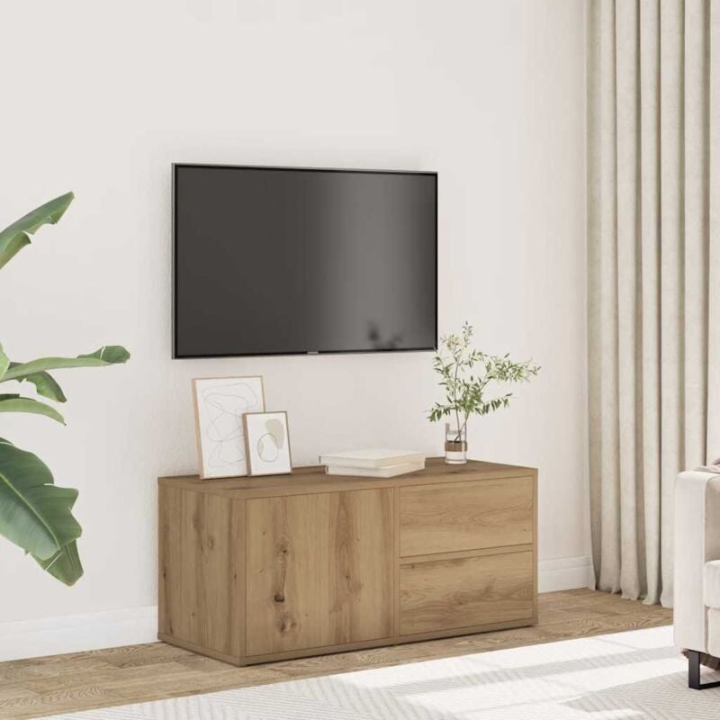 Vidaxl - Meuble tv chêne artisanal 80x34x35,5 cm bois d'ingénierie
