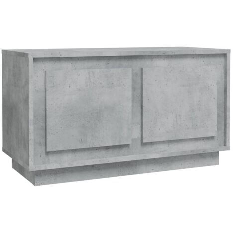Meuble TV gris béton 80x35x45 bois d'ingénierie