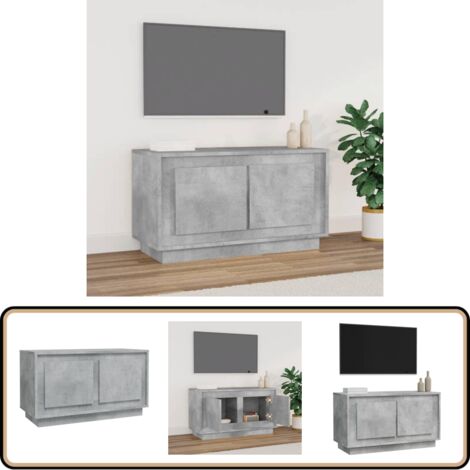 Meuble TV gris béton 80x35x45 cm bois d'ingénierie - Meubles Tv - Meuble Tv - Support Tv - Unité Tv - Meuble Gris