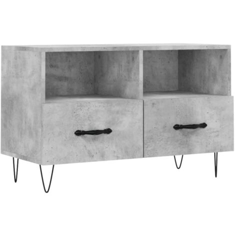 Meuble TV Gris béton 80x36x50 Bois d'ingénierie
