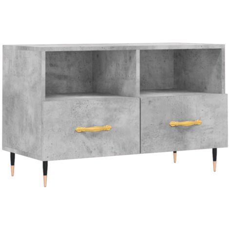 Meuble TV Gris béton 80x36x50 Bois d'ingénierie